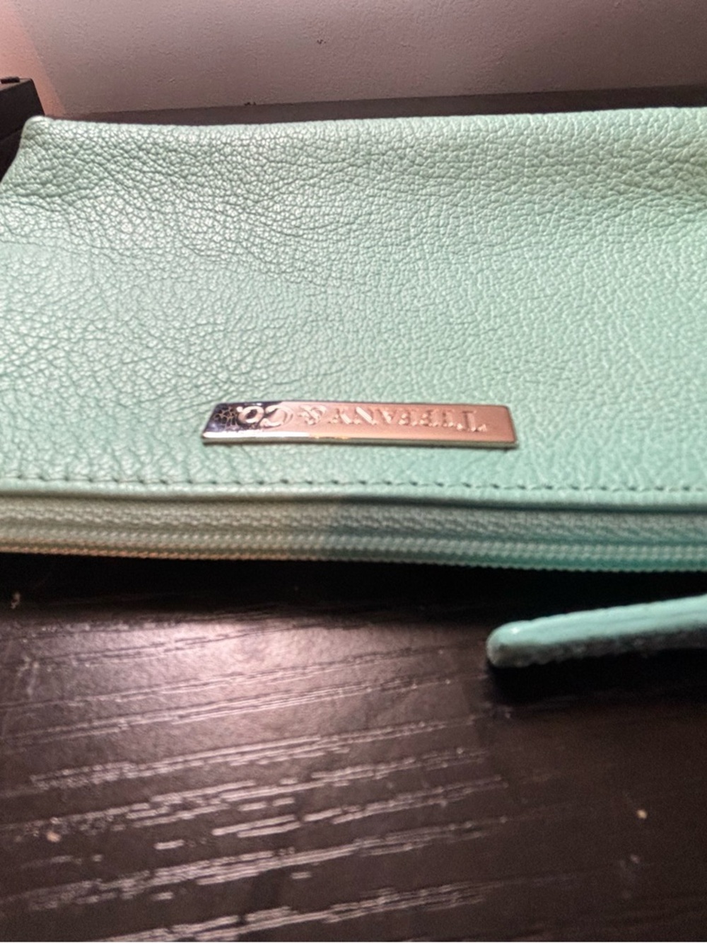 Authentic Tiffany & Co. Leather Cosmetic Pouch – Iconic Tiffany Blue - Picture 4 of 6